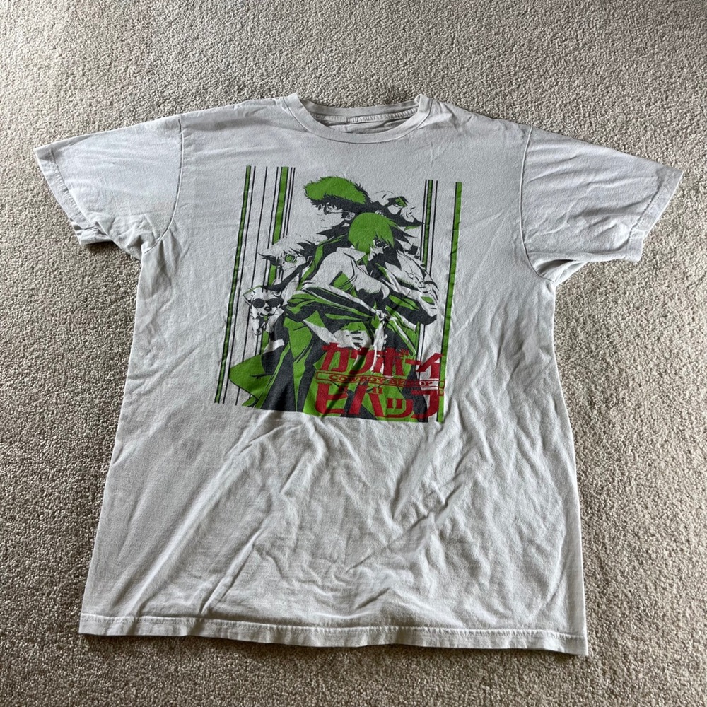 Sunrise Cowboy Bebop Graphic Shirt Mens Large Grey Excellent Anime Crew Print